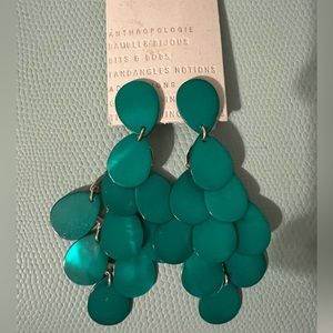 Anthropologie, never before worn earrings. Sea foam, blue green.
